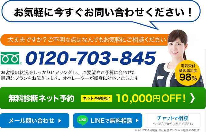 静岡のお客様まずはお電話ください。相談・初期診断無料
